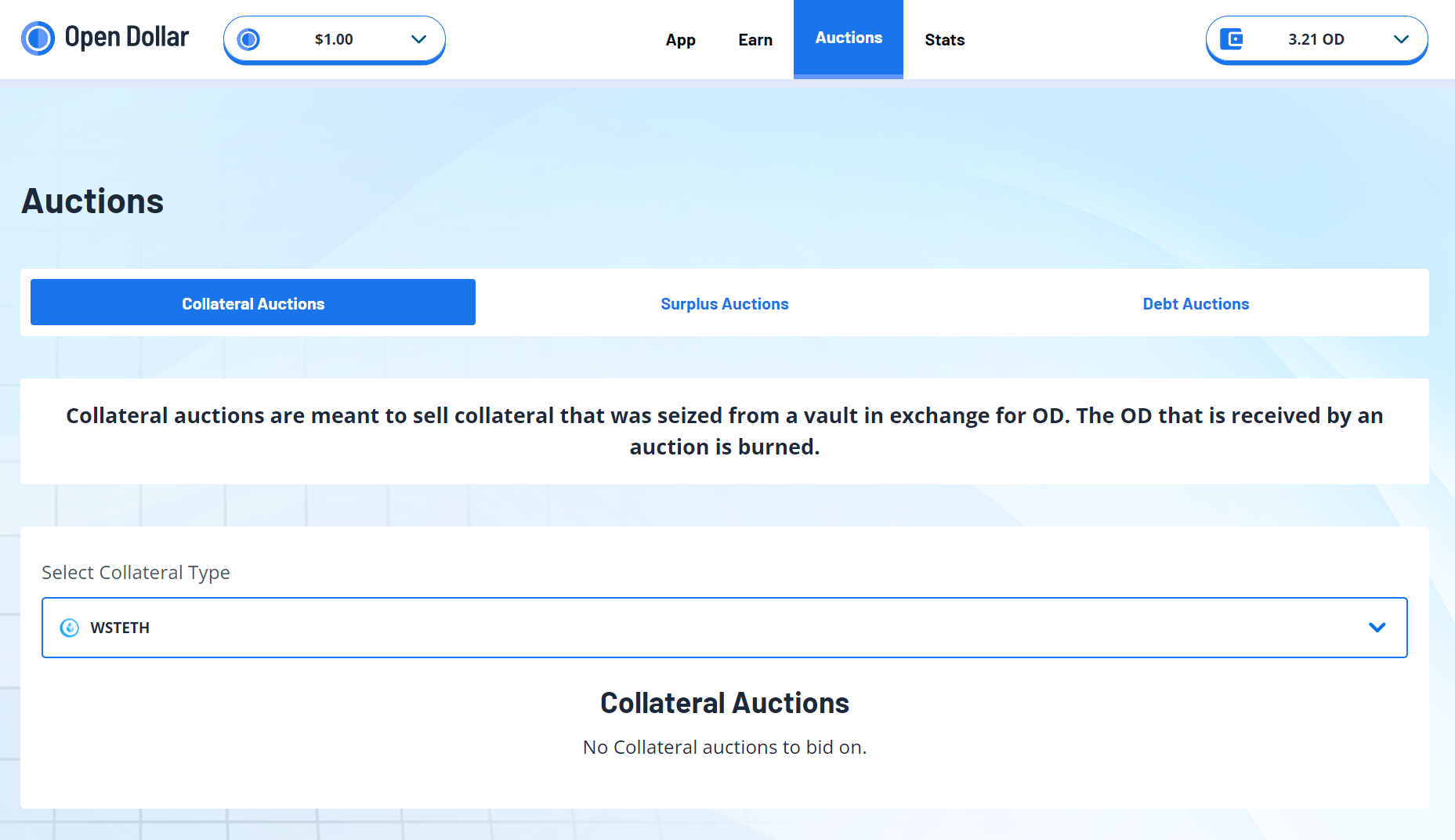Collateral Auctions | Open Dollar Docs